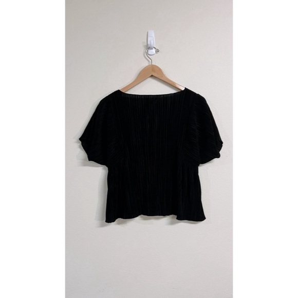 Madewell Texture & Thread Micropleat Top in Black S - Picture 2 of 8